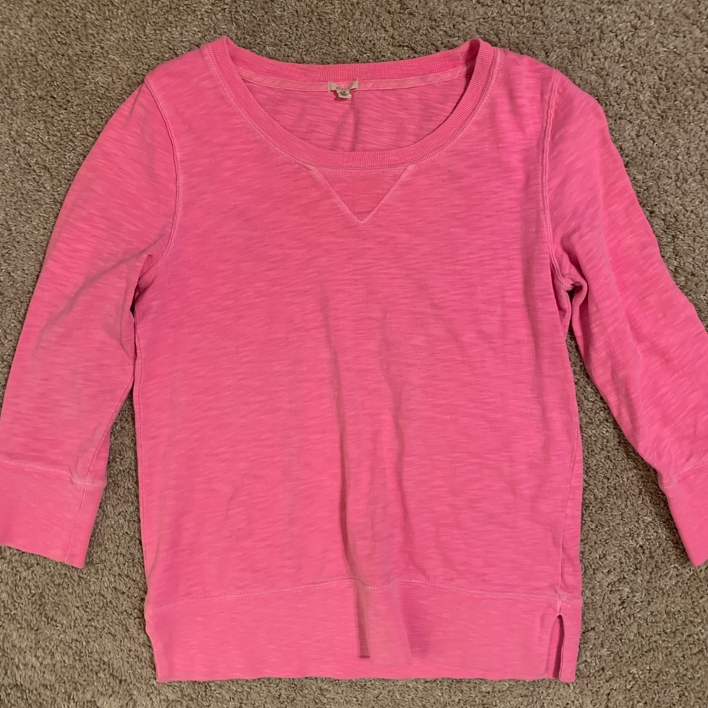 J Crew 3/4 sleeve Pink Sweater
